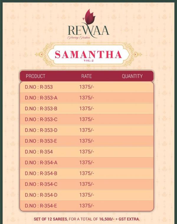 Rewaa Samantha Vol 2 Brasso Designer Exclusive Saree